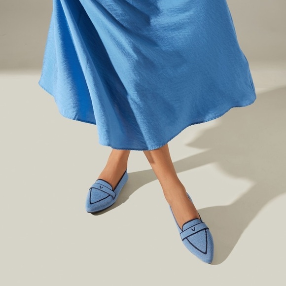 VIVAIA Pointed-Toe Loafers (Amelia 2.0) in Powder Blue office sustainable - Picture 1 of 6